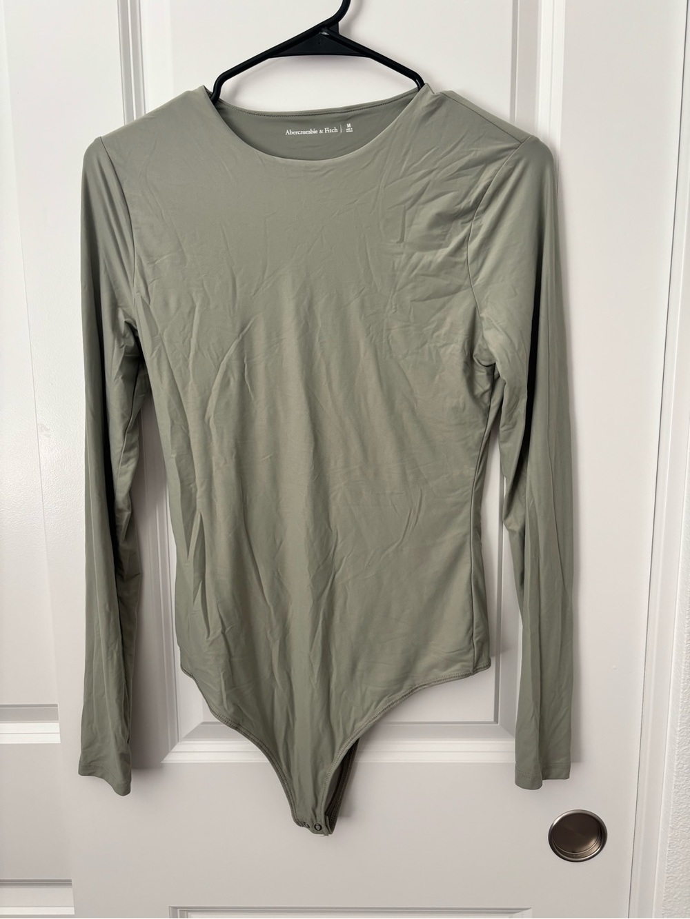 Abercrombie & Fitch Light Sage Long Sleeve Bodysuit